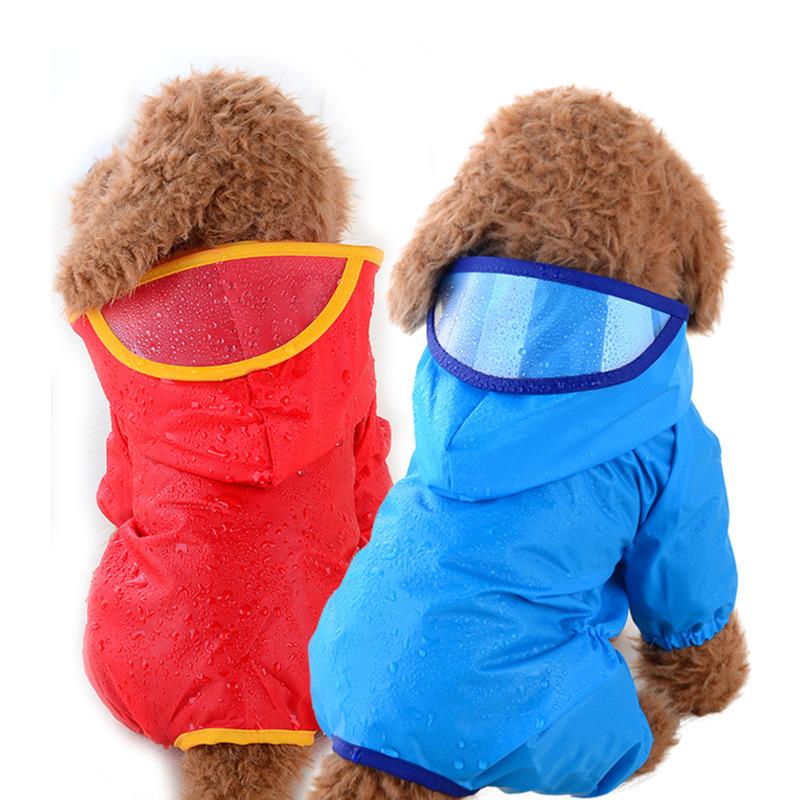 

Rain coat for Dogs Raincoat Puppy Dog Clothes Hooded PU Waterproof Coat Jacket Rainwear Poncho Ropa Perro Teddy, White