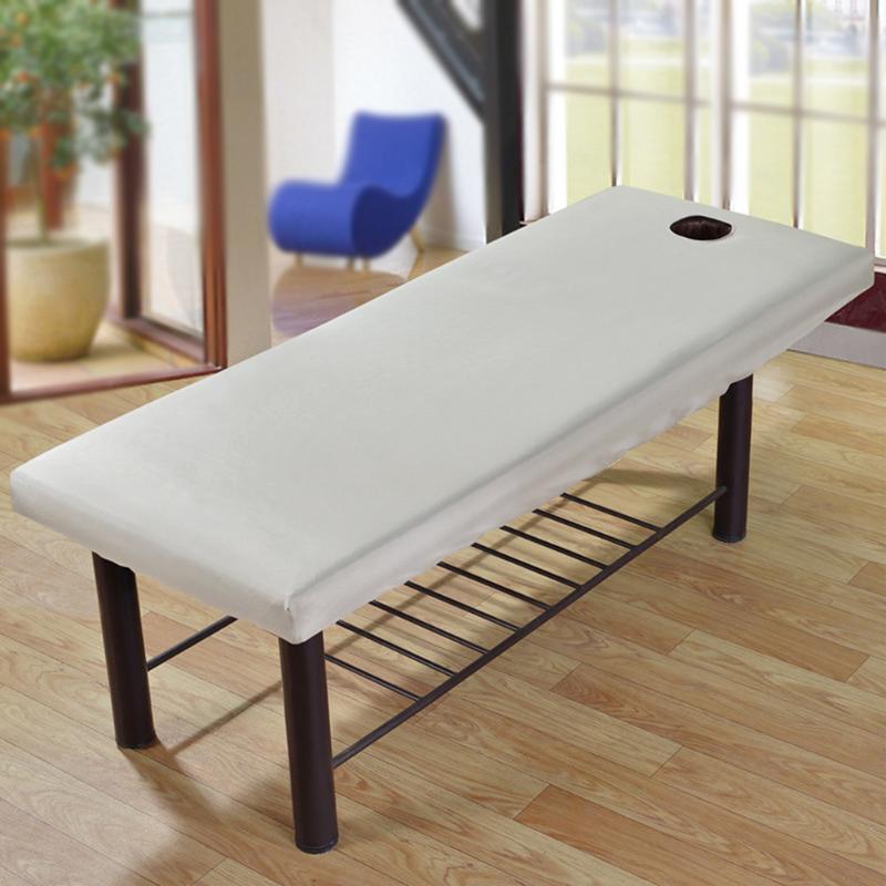 

Polyester Solid Salon All-round Wrap Bed Sheet Couch Cover Bedding Article Elastic Fitted Sheet Forepart Hole Massage