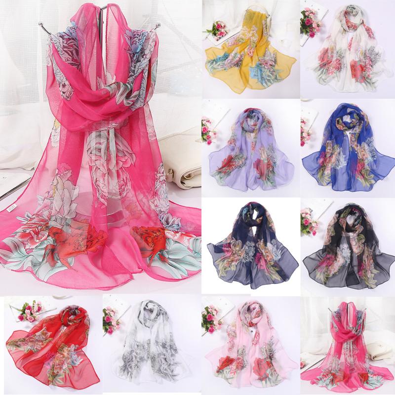 

10 Color Silk Scarf Women Shawl hair neck Flower Scarves Ladies Shawl Bandanna 90*90cm Muslim Hijab Handkerchief muffler foulard