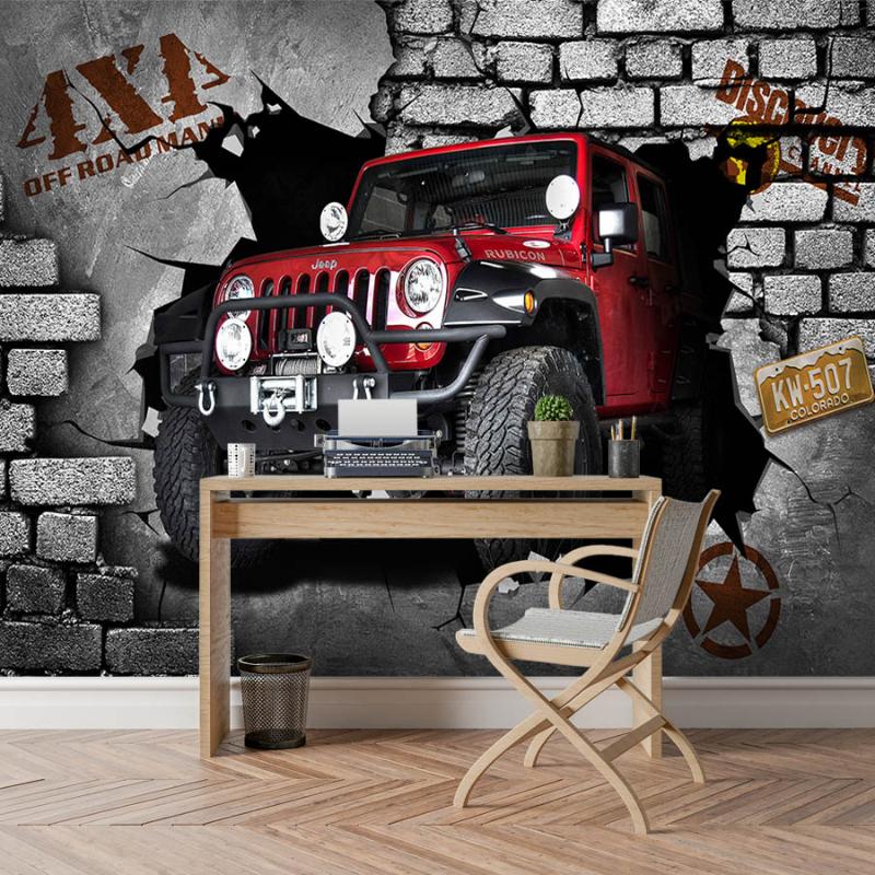

Cartoon 8d Silk Wallpaper 3d Mural Wallpapers for Living Room Contact Wall Paper Papers Home Deor Kids Car Cracked Wall Murals, Non woven material