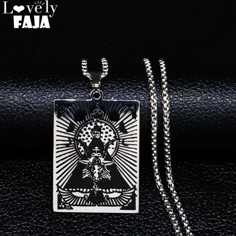 

2020 Fashion Satan Black Enamel Stainless Steel Necklaces Pendants for Men/Women Necklaces Jewelry colar masculino N3215S03