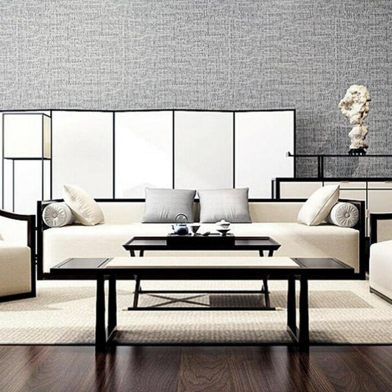 

2021 Cloth wallpaper self-adhesive imitation cloth wallpaper plain living room PVC plain linen dormitory renovation sticker, Gray