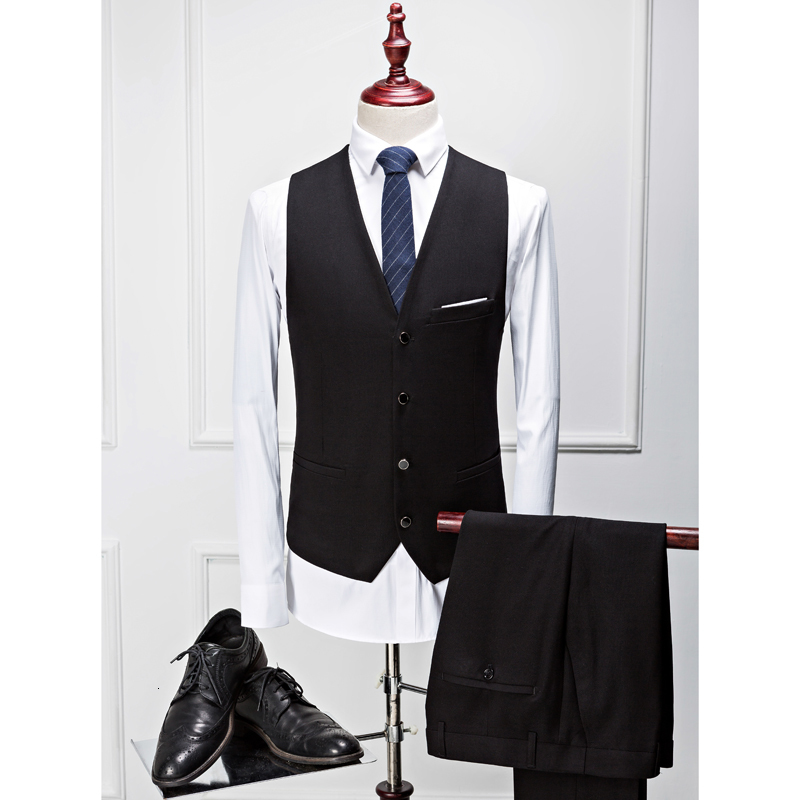 

2021 New Three-piece Suit-style Single-breasted Suits Business Occasional Men Suit Size S-4xl O7T3, Blue