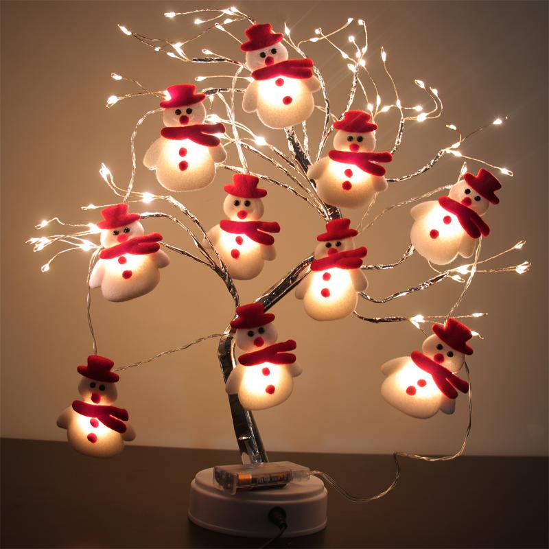 

Christmas Decorations Snowman Tree LED Garland String Light Merry For Home 2022 Cristmas Ornament Xmas Navidad Gifts