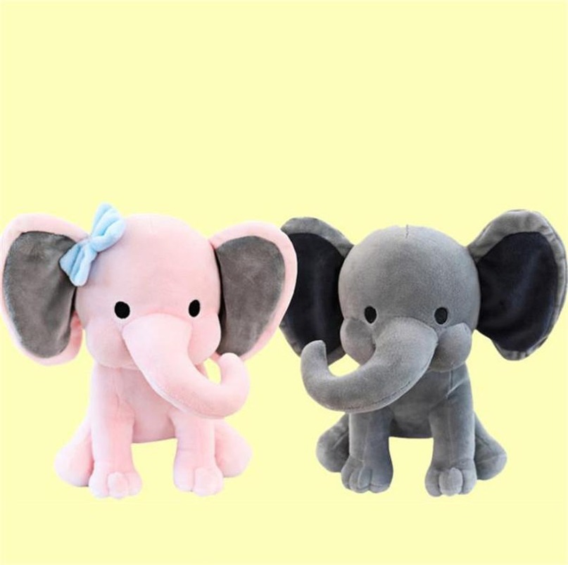 

2 Colors Kids Elephant Soft Pillow Stuffed Cartoon Animals Soft Dolls Toys Kids Sleeping Back Cushion Children Birthday Gift