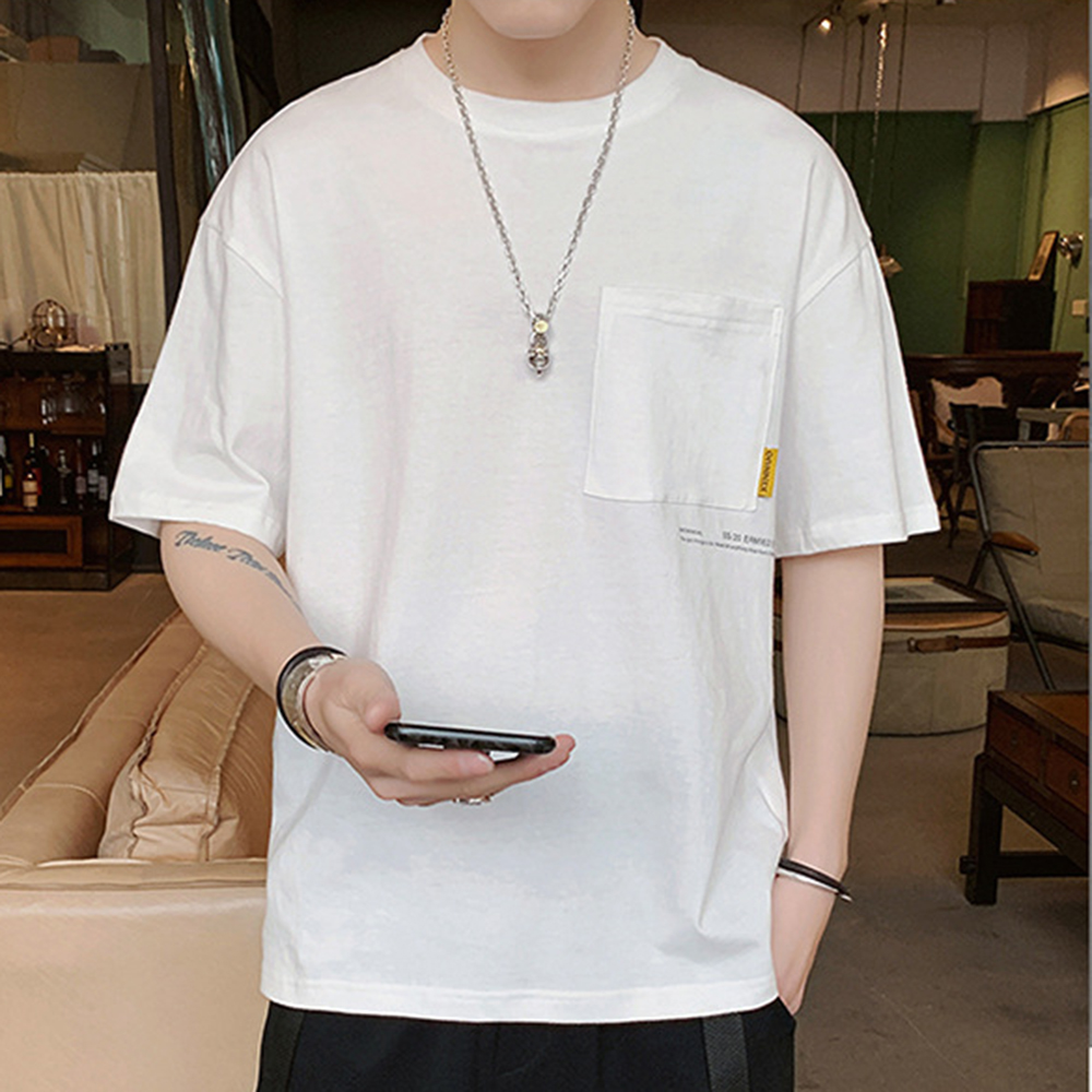 

Dropshipping Men Summer Loose 3XL T shirts Mens Fashion Causal Tees Harajuku Tshirt Male New Korean Cotton T-shirts Tops, Coffee