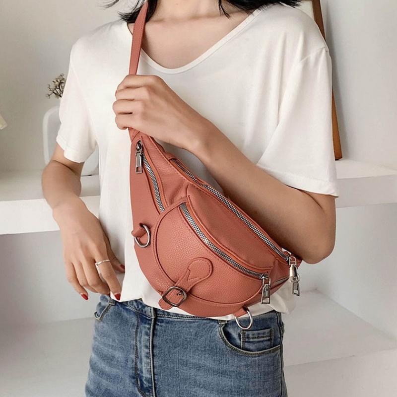 

2021 Fashion Show Designer Women's Waist Bag PU Leather Sum Per Band Fanny Pack Bananka Satchel Belly Band Belt Bag, Black