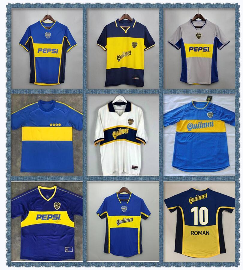 

Retro Boca juniors soccer jerseys 1995 1996 1997 1998 1999 2000 2001 2002 2003 2005 ROMAN MARADONA limited classic football shirt999, 21/22