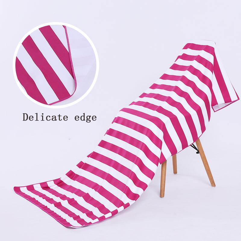 

Striped Summer Beach Chair Towels Thin Bath Swim Towel Travel Camping Sunscreen Exercise GYM Shawl, Sky blue