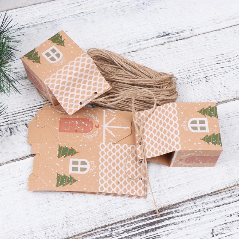 

50pcs Gift Case Christmas Wedding Small House Portable Packaging Box Gift Box Candy Container