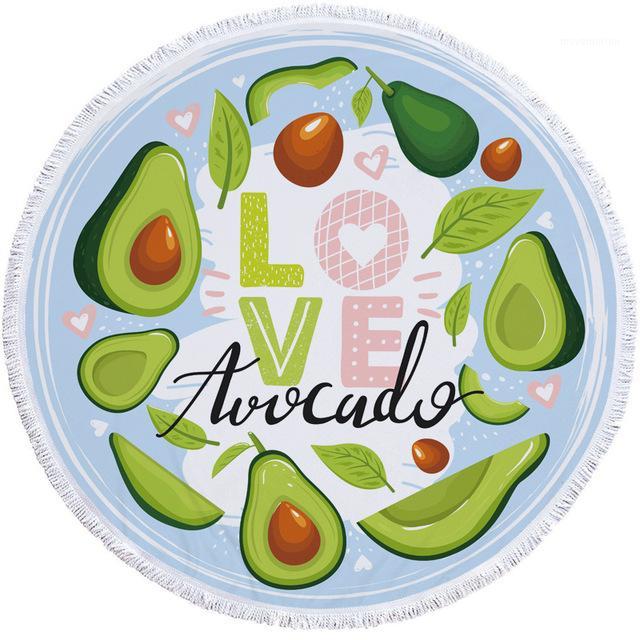 

Summer Avocado Microfiber Round Beach Towel Flower Tassels Thick Serviette Quick Compressed Towel Tapestry Yoga Mat1