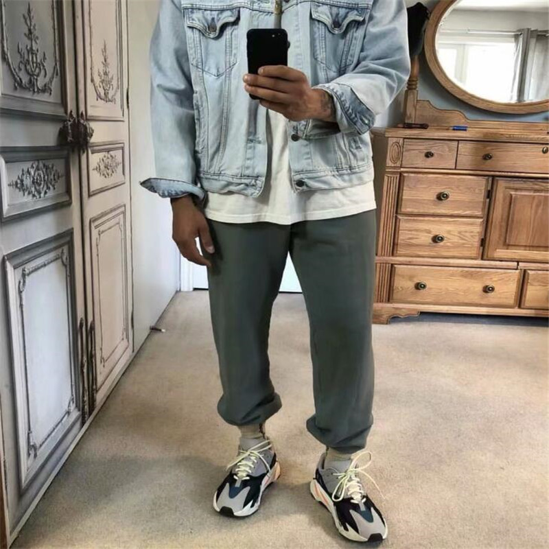 

Kanye West TRACKPANTS 4 Colors 2020 New Arrival Skateboards Men Narrow Feet Cotton Sweatpants Hip Hop SEASON 6 Pants, Black