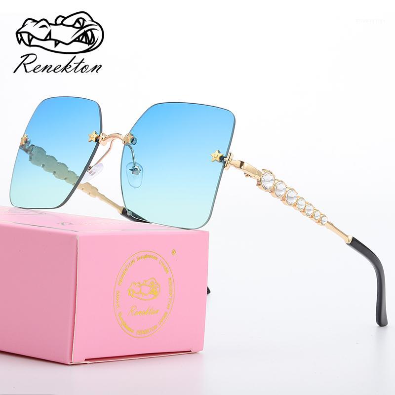 

2020 Fashion Brand Designer Oversized Sunglasses for Women Gradient square Sun Glasses Big Rimless Driving outdoor sunglass cool1