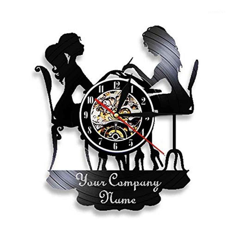 

Customized Wall Clock DIY Nail Salon Name Clock Wall Watch Beauty Shop Sign Home Decor WY723131