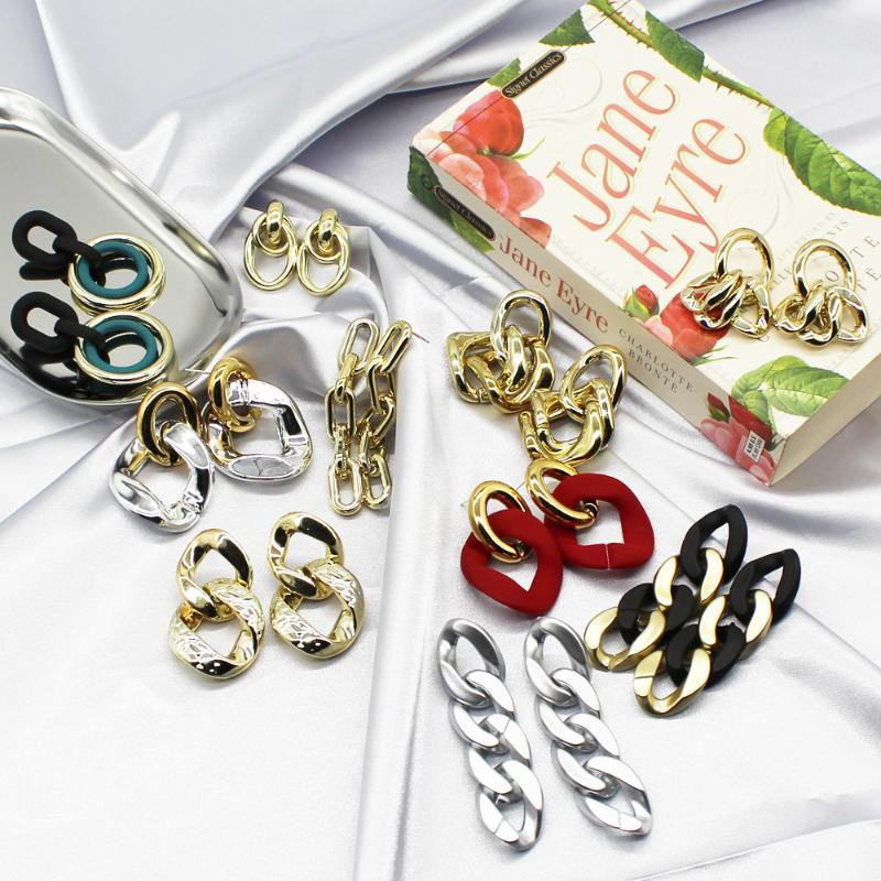 

Fashion Big Ins Simple Bohemian Earrings for Women New Style Trendy Jewelry Gift Acrylic Dangle Drop Ethnic Earring