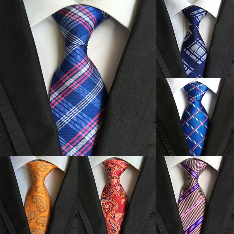 

New Charm Mens Ties Silk Necktie for Men Causal Stripe Tie for Man Business Corbatas Bridegroom Party Slim Neckties
