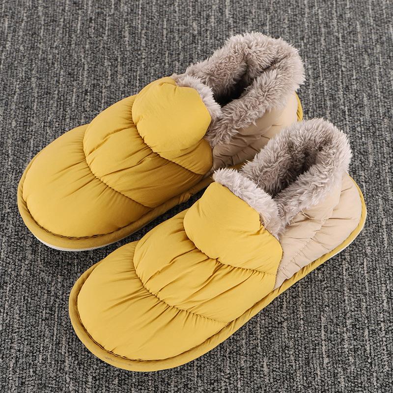 

Women's Slippers Shoes Home Winter Ladies Casual Shoes Autumn Fur Plush Slipper Female Comfort Fluffy Indoor Boot Couple, Red