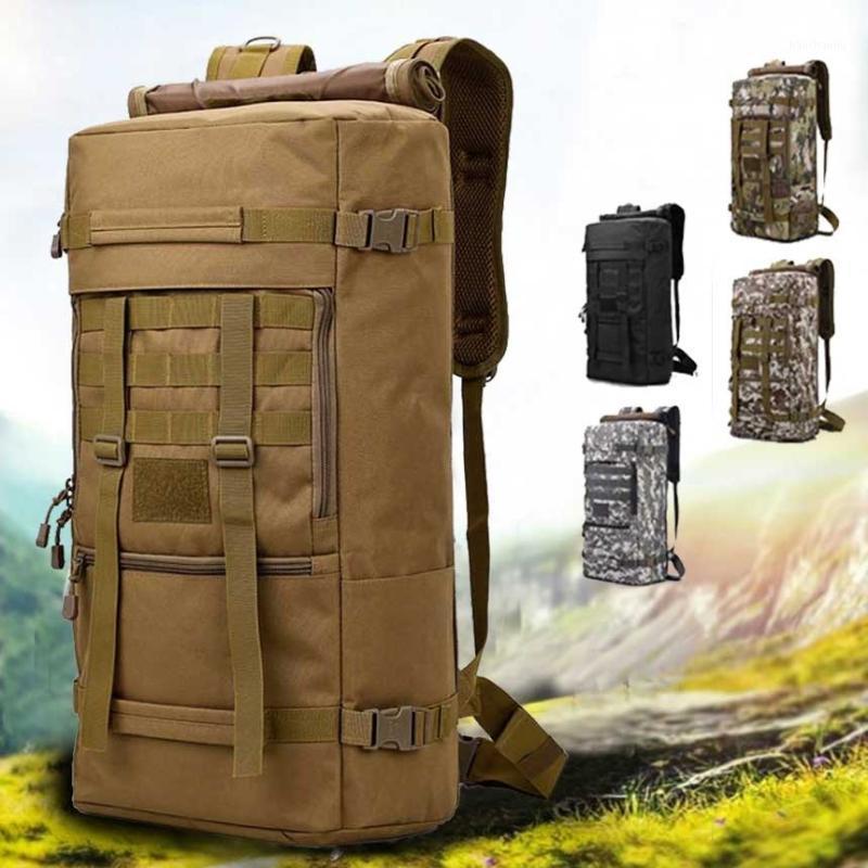 

50L Outdoor Backpack Molle Tactical Bag Rucksack Backpacks Hiking Camping Camouflage Water Resistant Sport Bags1, Black