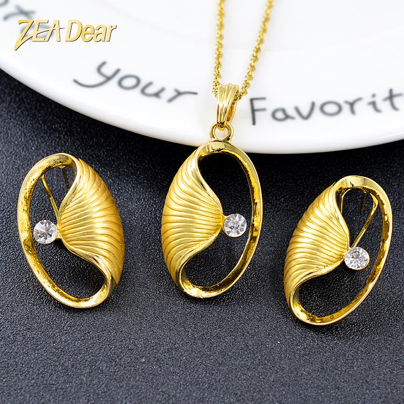 

ZEADear Jewelry Hot Selling Big Jewelry Set For Women Earrings Necklace Pendant Heart Findings For Wedding Anniversary, As pic