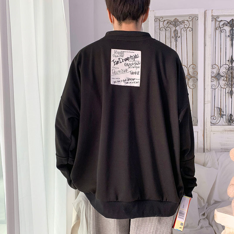 

Men's Sport 2021 Spring and Autumn New Pullovers Around Neck Seams Shirt in Male Fashion S-4xl GFAE, White