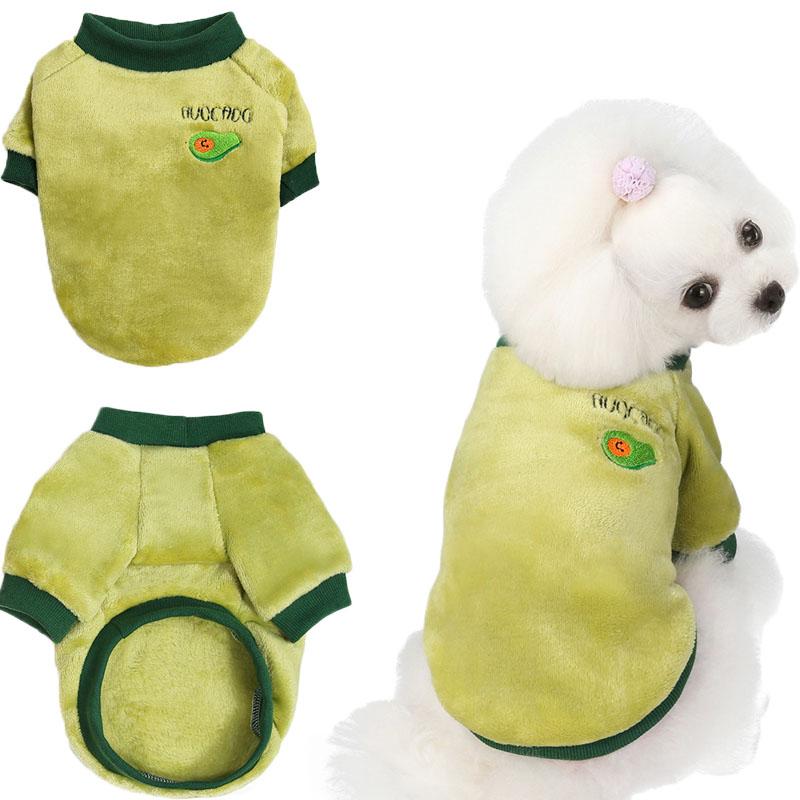 

Fruit Pattern Soft Dog Shirt Coat Cat Clothes Winter Avocado Orange Print Short Sleeve Hoodies Coat Pups Jacket Pets Clothing XL, Black