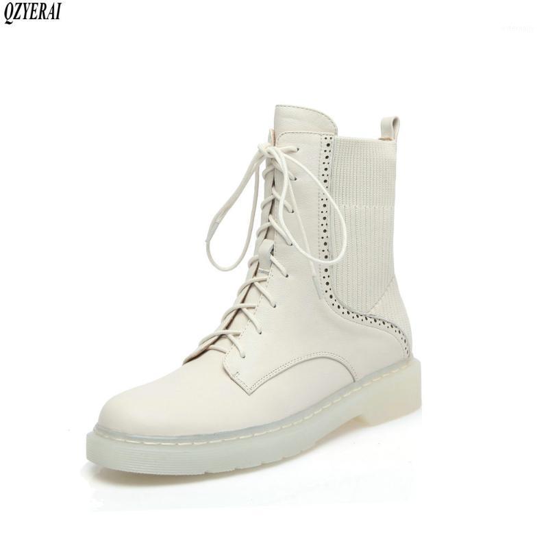 

QZYERAI Autumn and winter Genuine leather Female boots Riding boots Women's black Head layer cowhide Women's shoes1