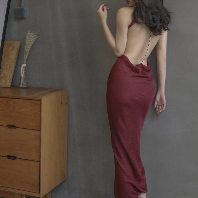 

2021 New Le Palais Vintage Orgional Elegant Old Roman Sculpture Style Red Wine with No Back Sexy Length Ankle V-neck Dress VC6T, Burgundy.