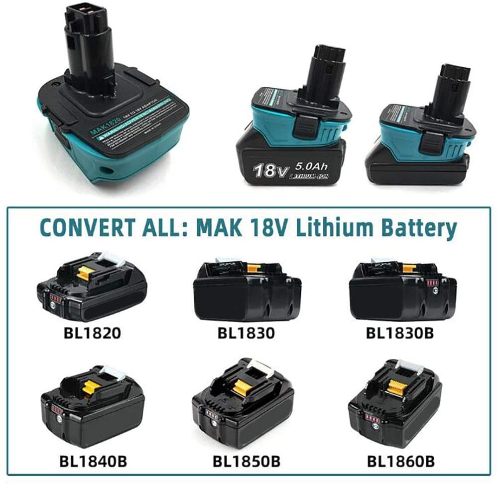 

For Dewalt 18V tool convert for Makita BL1820/30/40/50 series battery adapter