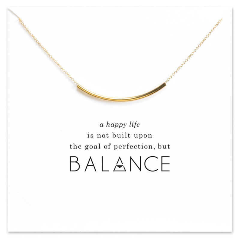 

Hollow Curved Bube Choker Necklaces Gold Silver With Card Pendant Necklace For Fashion Women Jewelry BALANC