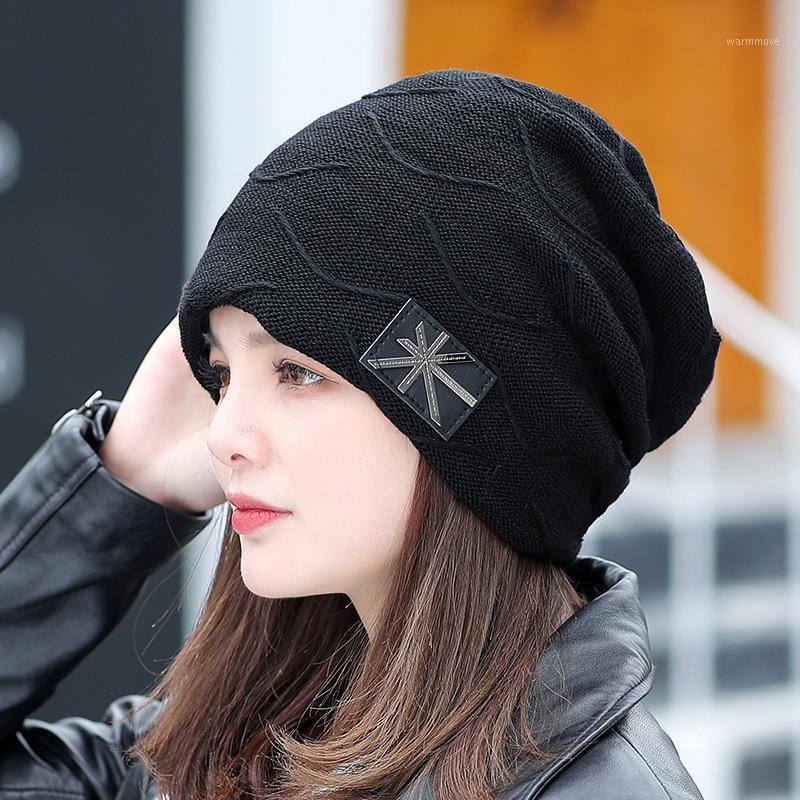 

Plush wool hat female maternity cap postpartum winter Korean knitted hat autumn winter thickened windproof maternity warm1, Black