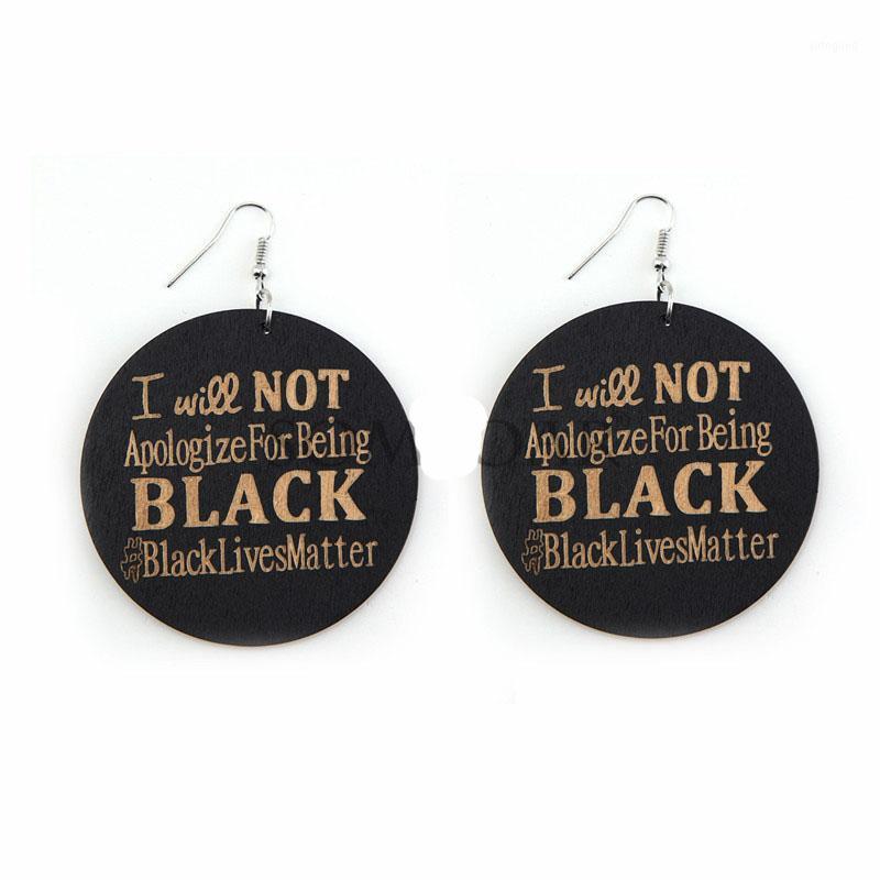 

Dangle & Chandelier 60mm Laser Cut Round Black Lives Matter Letter Wood Afro Earrings Vintage African Wooden Party Club Jewelry Accessory1