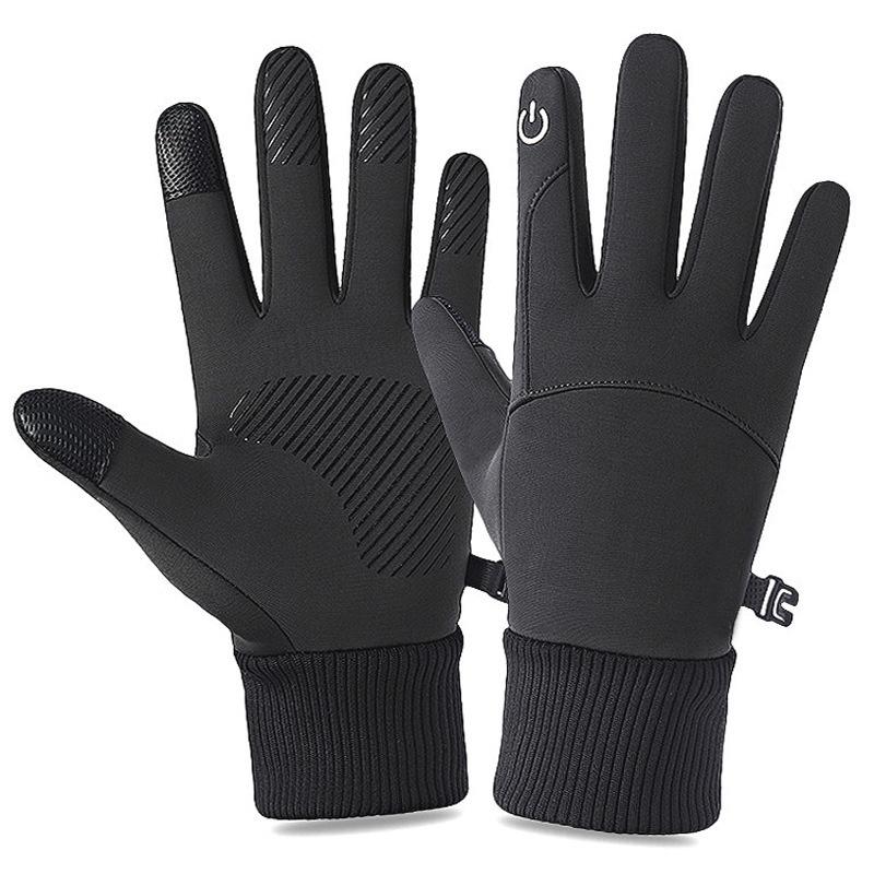 

Ski Gloves Cycling Mountaineering Waterproof Winter Fluff Warm For Touchscreen, Black