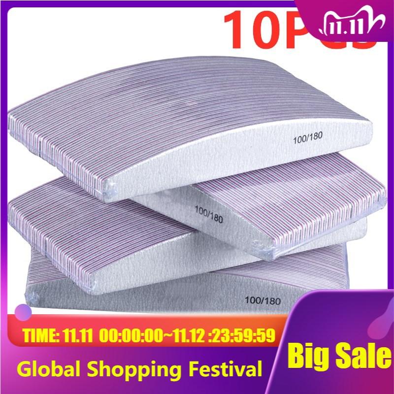 

10PCS/Set Nail File Buffer Double Side Of The Nail File Buffer 100/180 Trimmer Lime Acrylic Art Tools