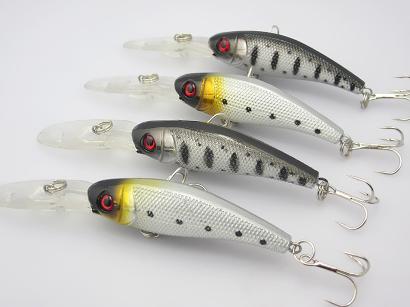 Gros Lot 20 Leurre De Pêche Minnow CranKbaits Appâts À Main Crochets Basse 7.9g / 9.7cm 2 Couleur Livraison Gratuite