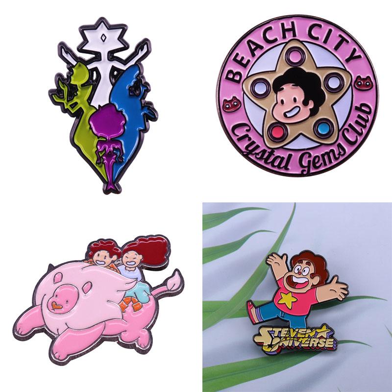 

Pins, Brooches Anime Steven Universe Enamel Pin And Brooch Cartoon Figure Animal Pig Club Lapel Fans Gifts