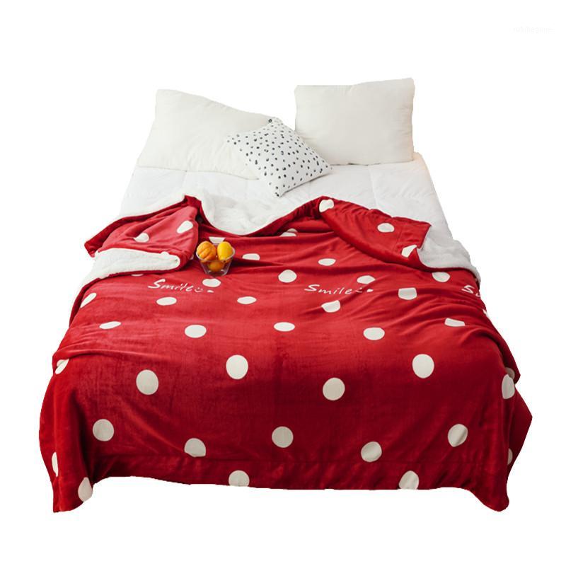 

Red white fleece blankets and throws Adult Thick Warm winter Blanket Home Super Soft duvet luxury solid Blankets On twin Bedding1