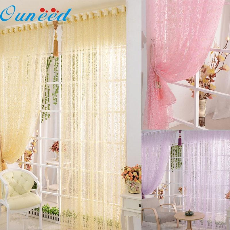 

drop shipping New Listing High Qaulity Print Flower Voile Door Curtain Window Room Curtain Divider Scarf WH, Yellow