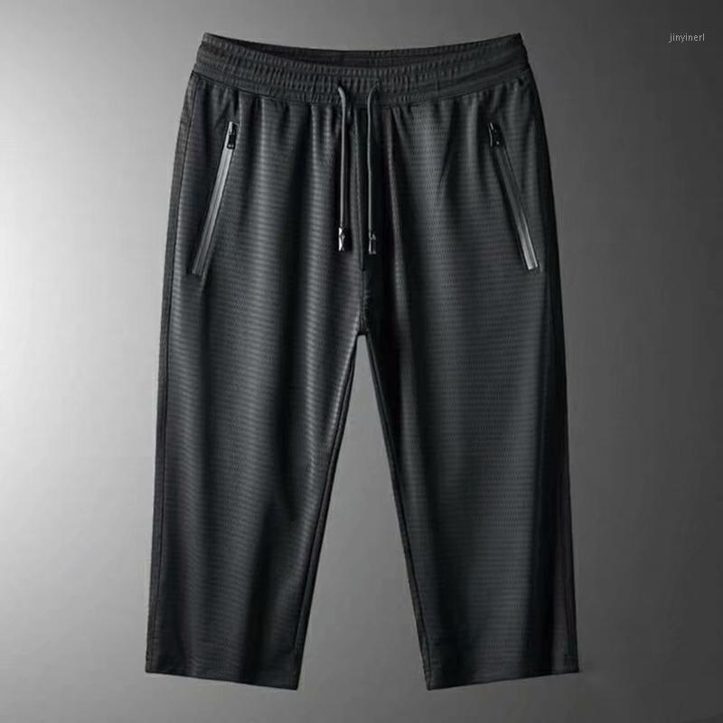 

Men Ice Silks Casual Pants Ultra-Thin Sports Pants Quick-Drying Breathable Air-Conditioned Large Size For Summer H1, Seventh jogger pants