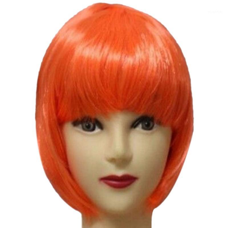 

Women Short BOB Hair Wig Straight Bangs Cosplay Party Stage Show For Women With Baby Hair 13 Colors1