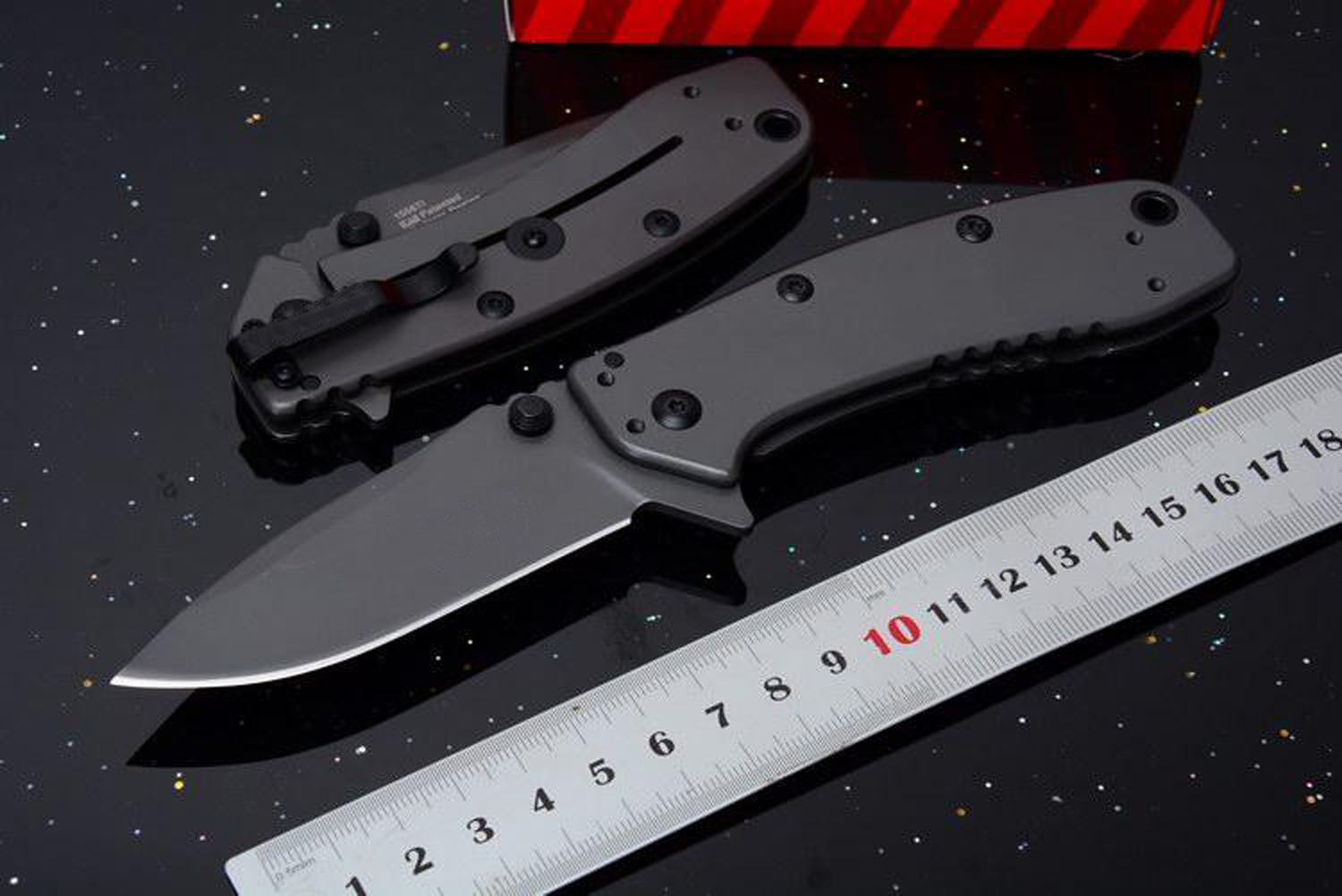 

1556 Cryo II Assisted Opening Folding blade Knife Gray 1556TI 8Cr13Mov steel plain Flipper pocket knife knives new in original box