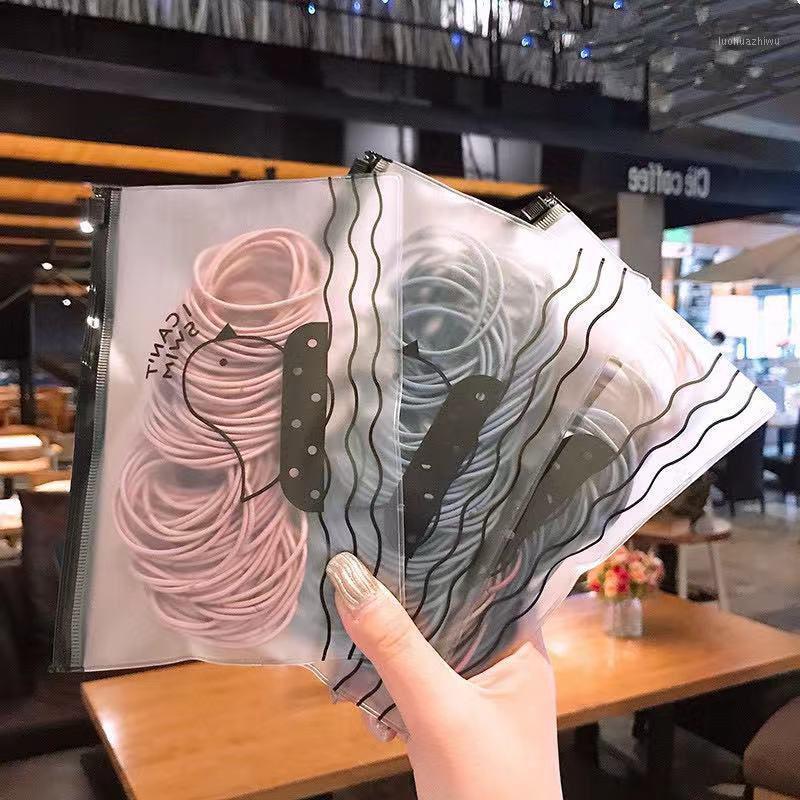 

100pcs Girls Elastic Hair Bands Solid Kids Ponytail Holder Rubber Band Girls Headband Decorations Hair Ropes Accessories1, Black