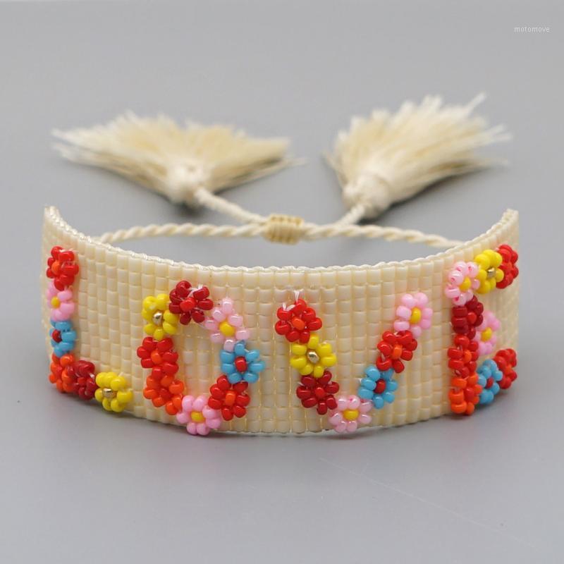 

Go2Boho LOVE Letter Bracelet Miyuki Bracelets For Women Gift Jewelry 2020 Flower Armband Tassel Braclet Boho Jewellery Wholesale1