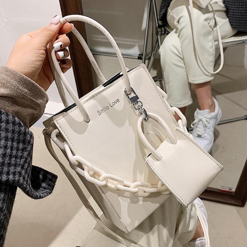 

Elegant Female Small Tote bag 2021 Fashion New High-quality PU Leather Women's Designer Handbag Casual Shoulder Messenger Bag, Black