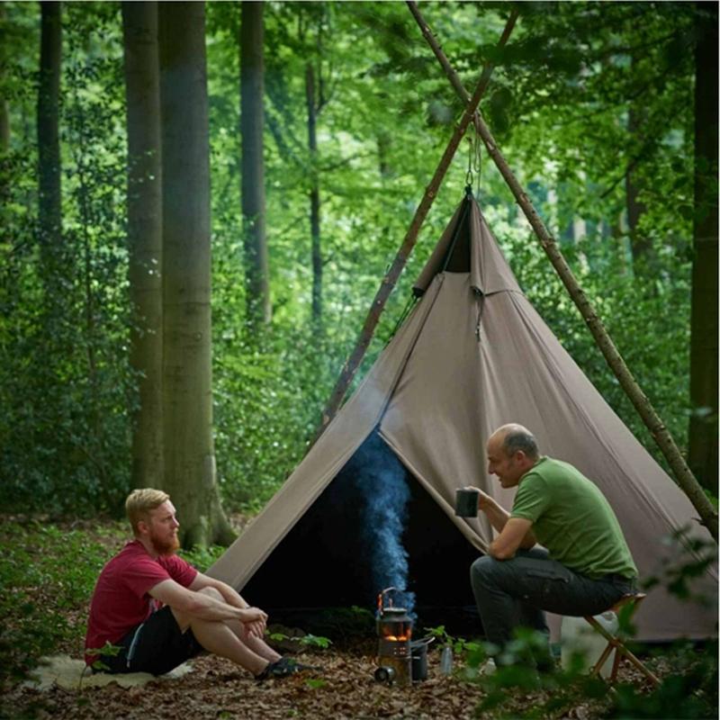 

A6 L Size With A Half Hanging Inner Tent/Pyramid A Chimney Hole/Tower Smoke Window Park Survival Single Layer Field