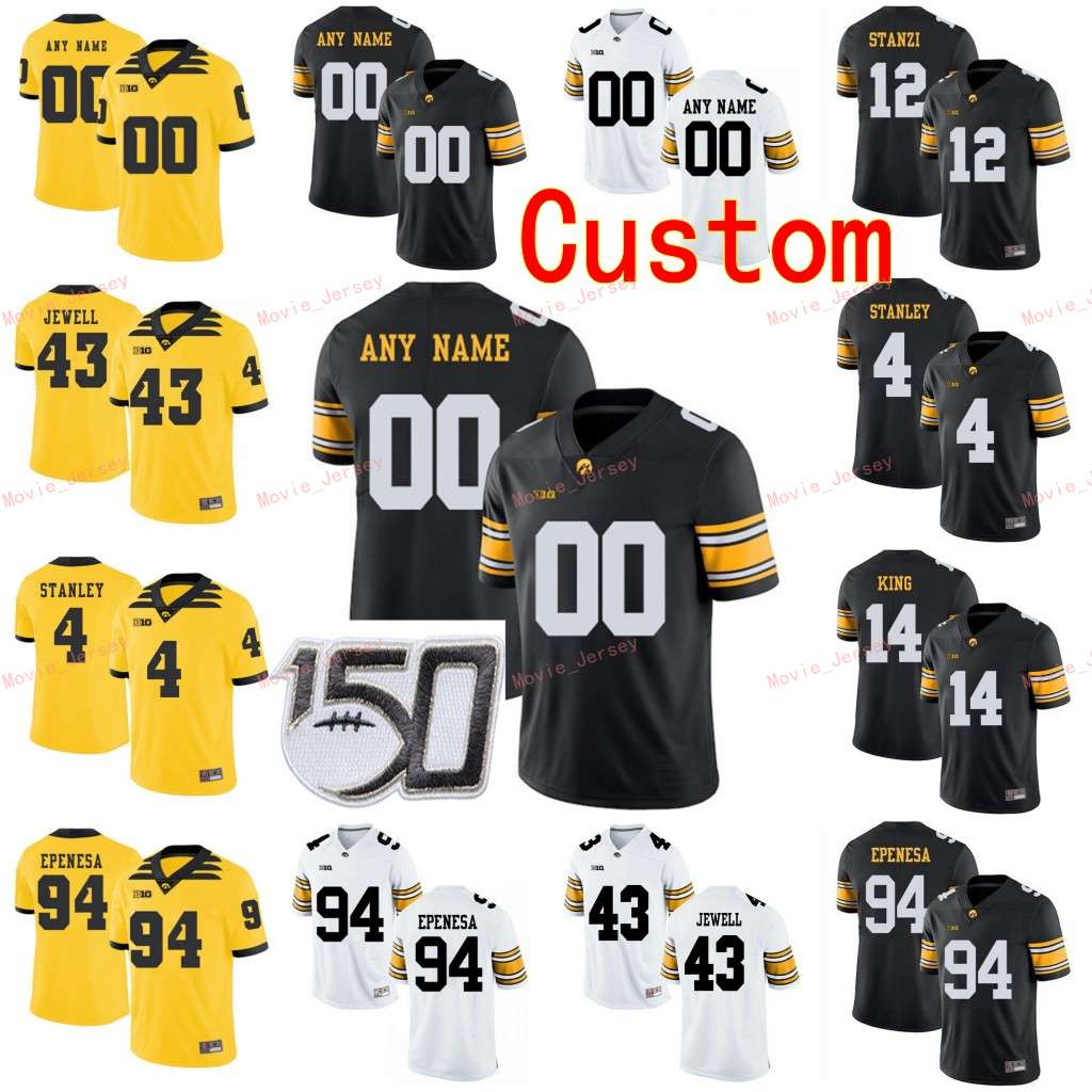 

Stitched Custom 10 Mekhi Sargent 12 Brandon Smith Ricky Stanzi 14 Desmond King Iowa Hawkeyes College Men Women Youth Jersey, Men yellow
