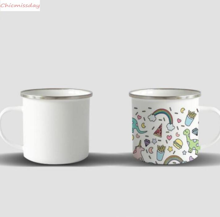 

dhl shipping sublimation Enamel Coffee Mug 12oz Camping Mug Metal Coffee Mugs Enamel Steel Mug Durable Travel Enamel Beverage Mugs FY4394, Warm tips dont pay