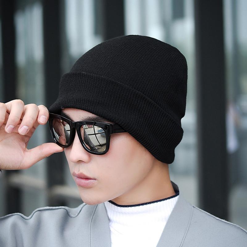 

2020 Fashion Knit Beanie Hat Winter Hats For Unisex Simple Men Women Bonnet Warm Cap