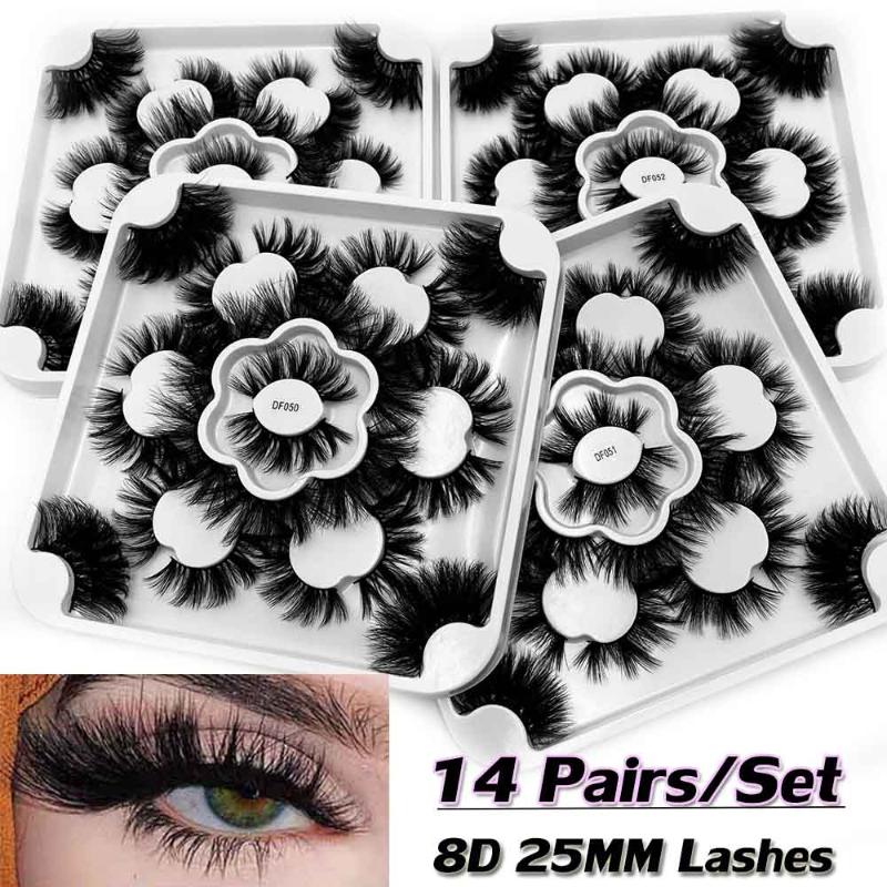 

5/14/18/20 Pairs Newest 3D Faux Mink Eyelashes Natural Little Dramatic Full Volume Wispy Fluffy Fashion Eye Makeup Tools