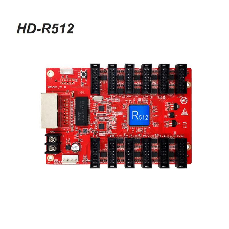 

HD-R512 HUB75 data interface RGB full color led display receiving card, 256x256 pixels, support all modules control card