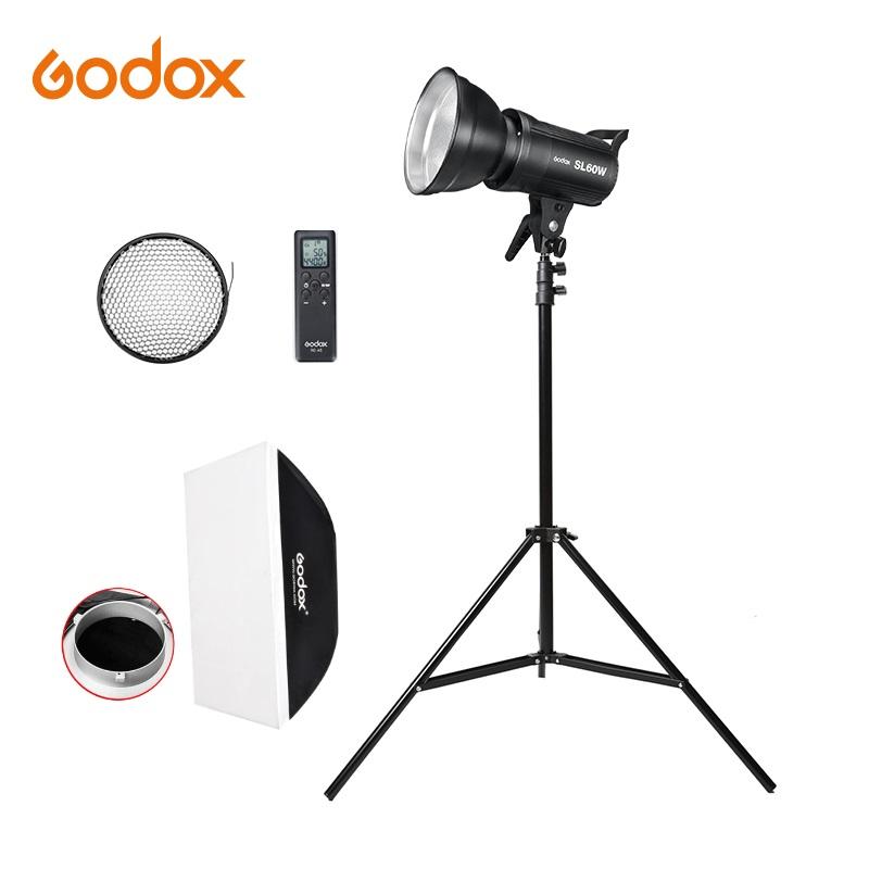 

Godox LED Light SL-60W SL-100W SL-150W SL-200W 5600K Bowens Mount LED Video Light Continuous Kit with stand softbox
